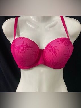 La Senza Pink Lace Mesh Push-Up Bra 34D